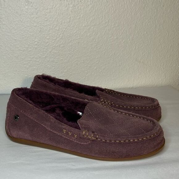 ABEO‎ B.I.O.SYSTEM Sheepskin Loafers ALVENA Purple Suede - Picture 1 of 5